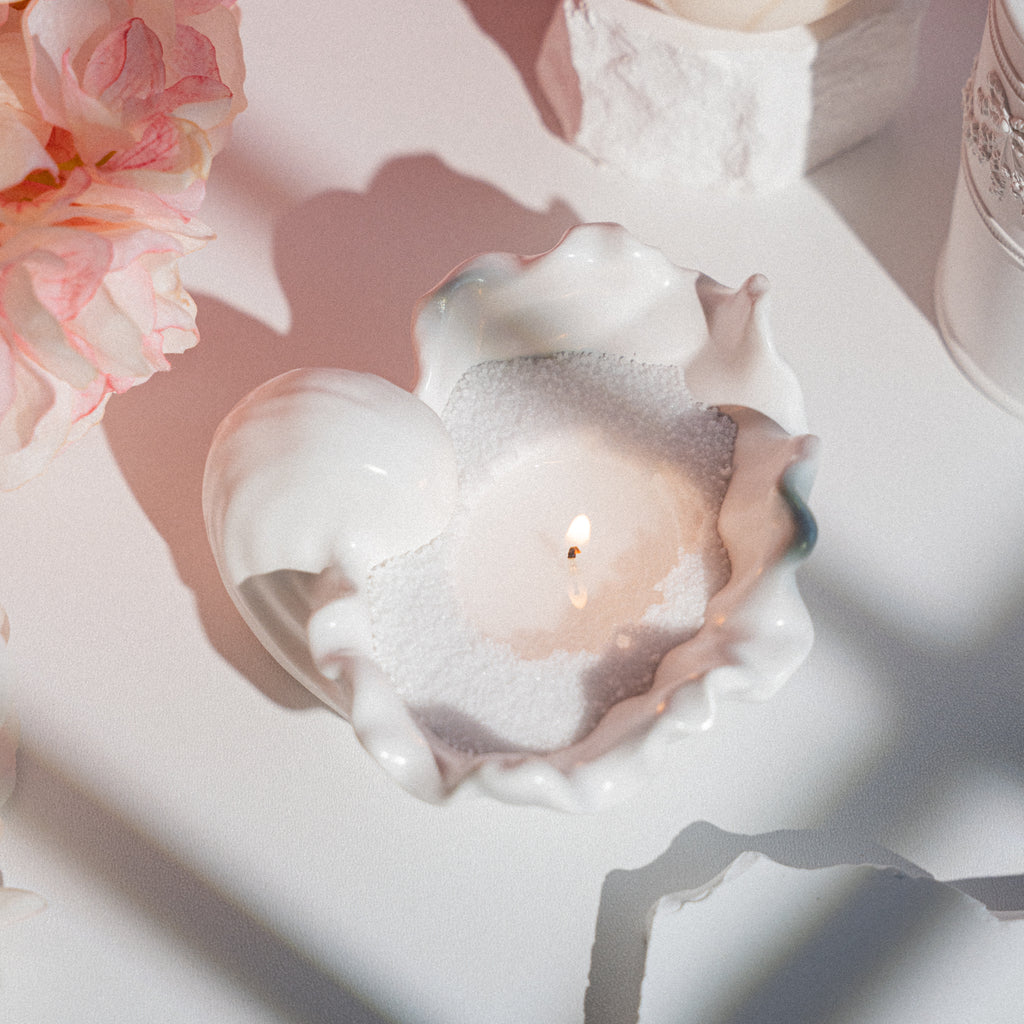 Candle kit with shell jar and natural wax