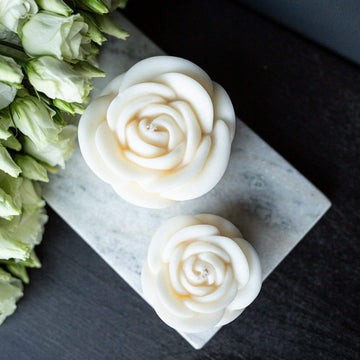 Rapeseed wax pillar candle ROSE PETALS - LILELE STUDIO