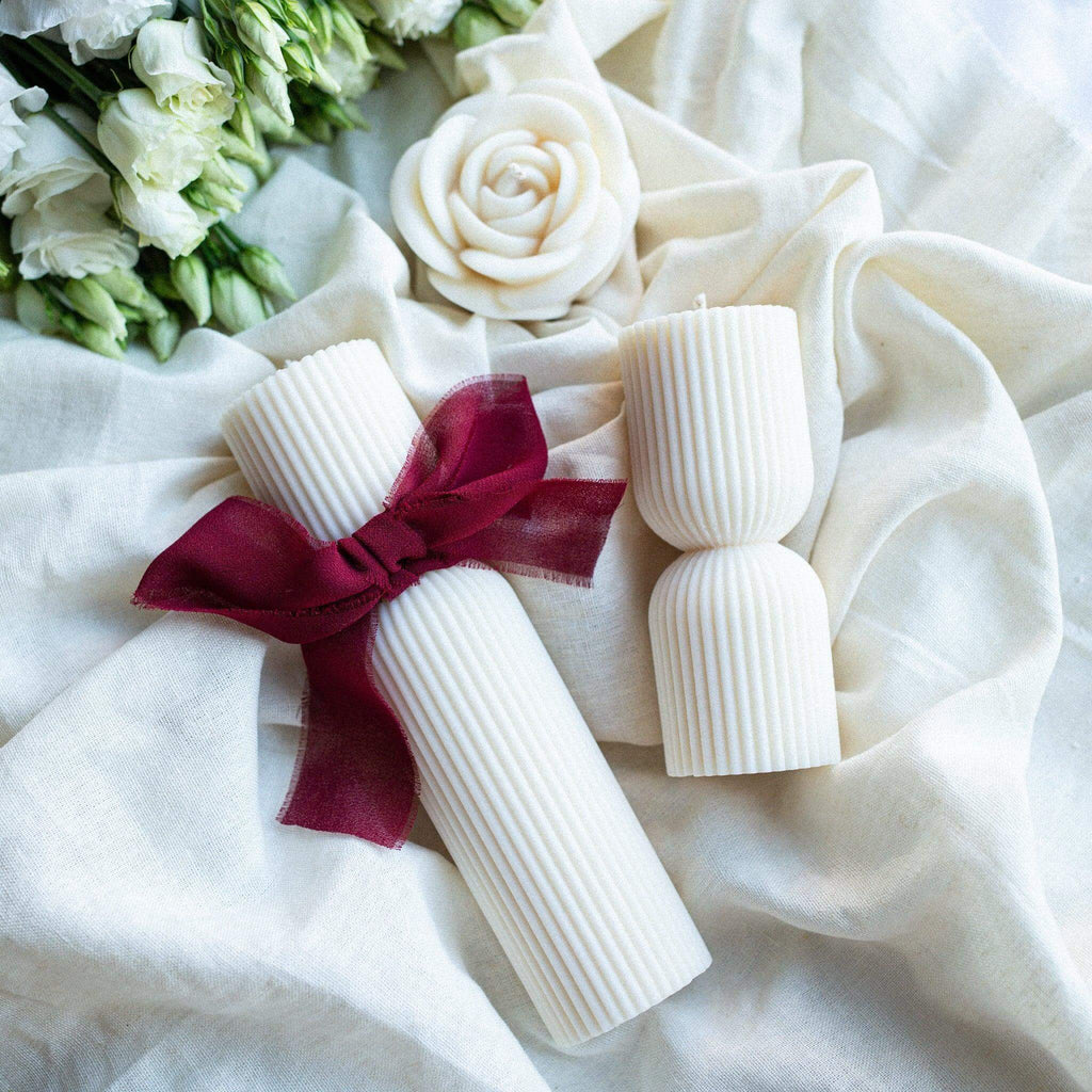 Rapeseed wax pillar candle set RUMI - LILELE STUDIO