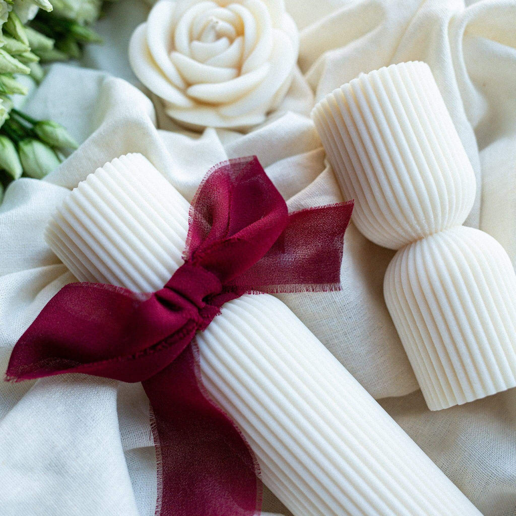 Rapeseed wax pillar candle set RUMI - LILELE STUDIO