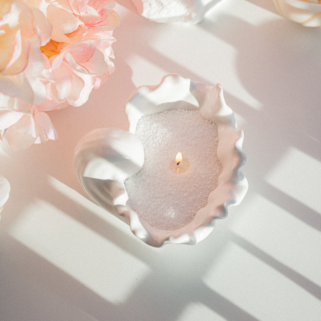 Gliemežvāka formas balts ģipša trauks